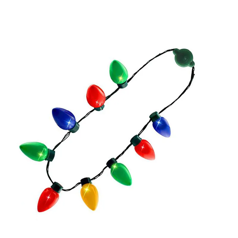 Lumières de Noël Collier LED Light Up Ampoule Party Favors Pour Adultes Ou Enfants Comme Un Nouvel An Cadeau LED Collier