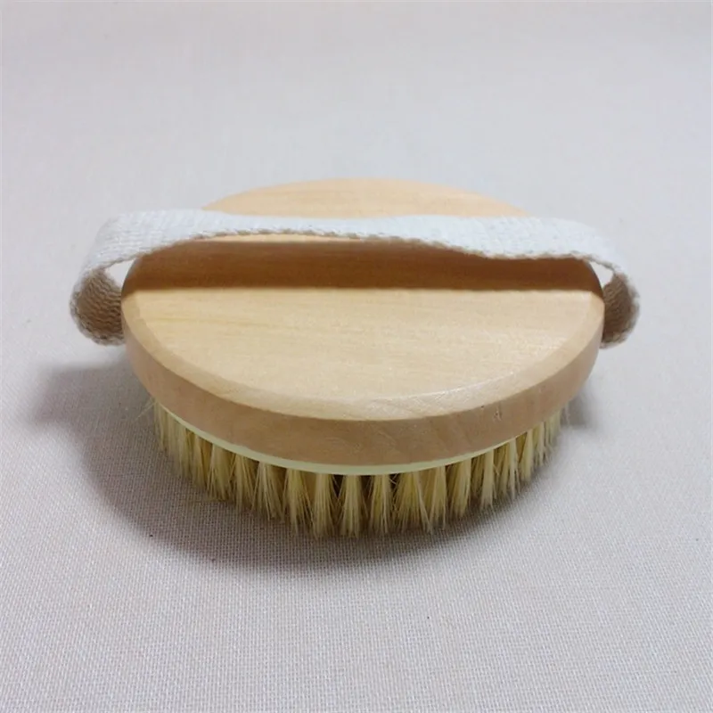 Bathing Shower Massage Brush Bristles Brushes Massage Body Brush Wooden Shower Bath Exfoliating Body Wash Scrubber