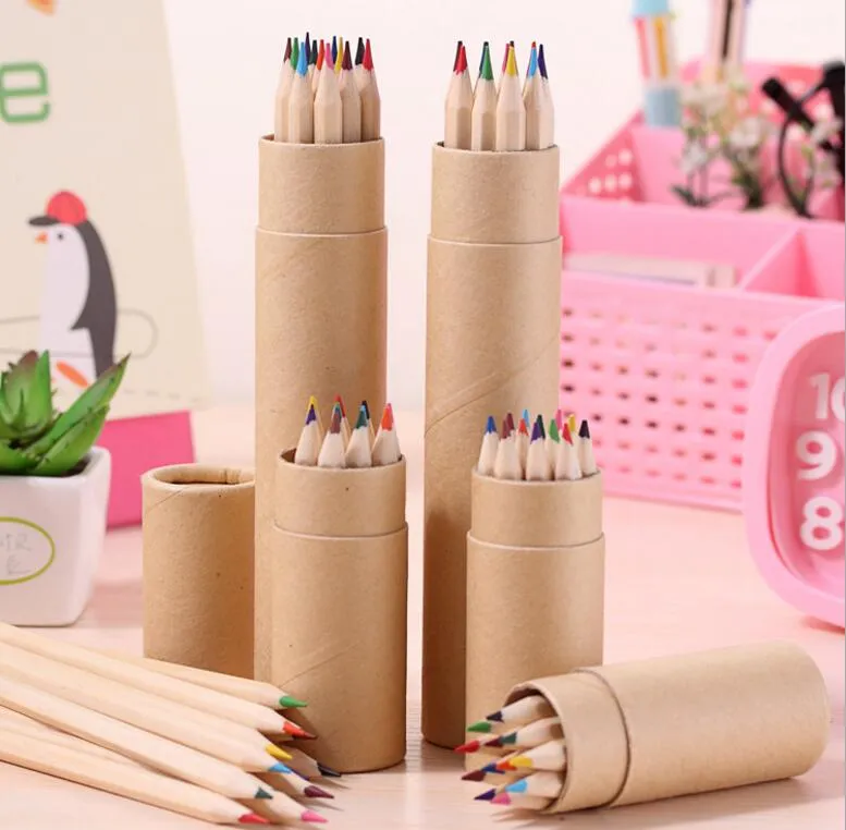 colored Lead Color drawing pencil wood Colour Pencils Sets of 12 colour kids colored drawing pencils children gift