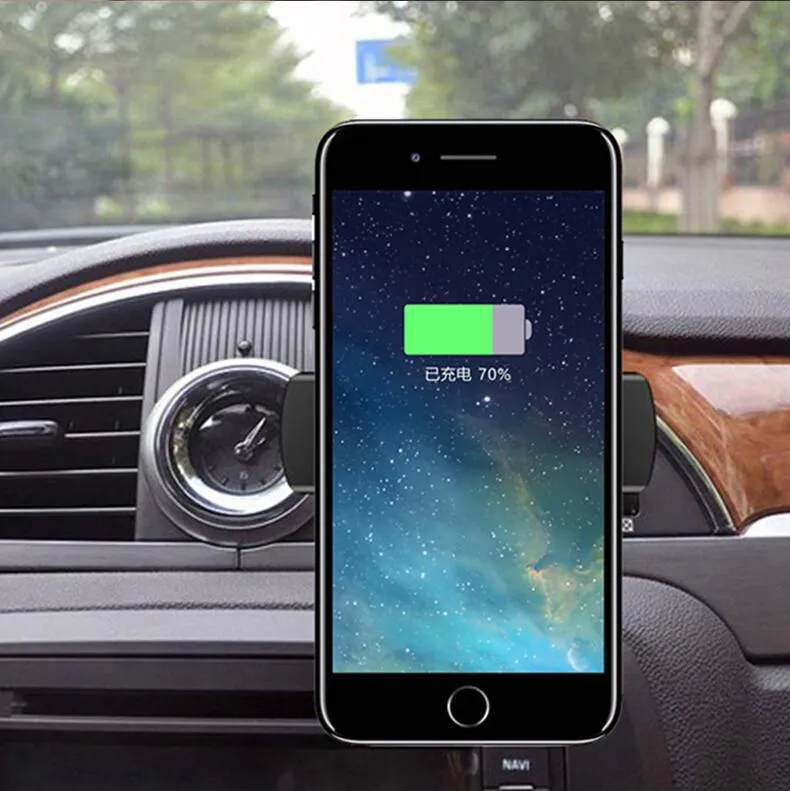 2 in 1 Wireless Car Charger 360 Degree Rotation Car Mount Holder With Air Vent Holder Wireless Charging Stand For iphone X 8 plus Samsung s