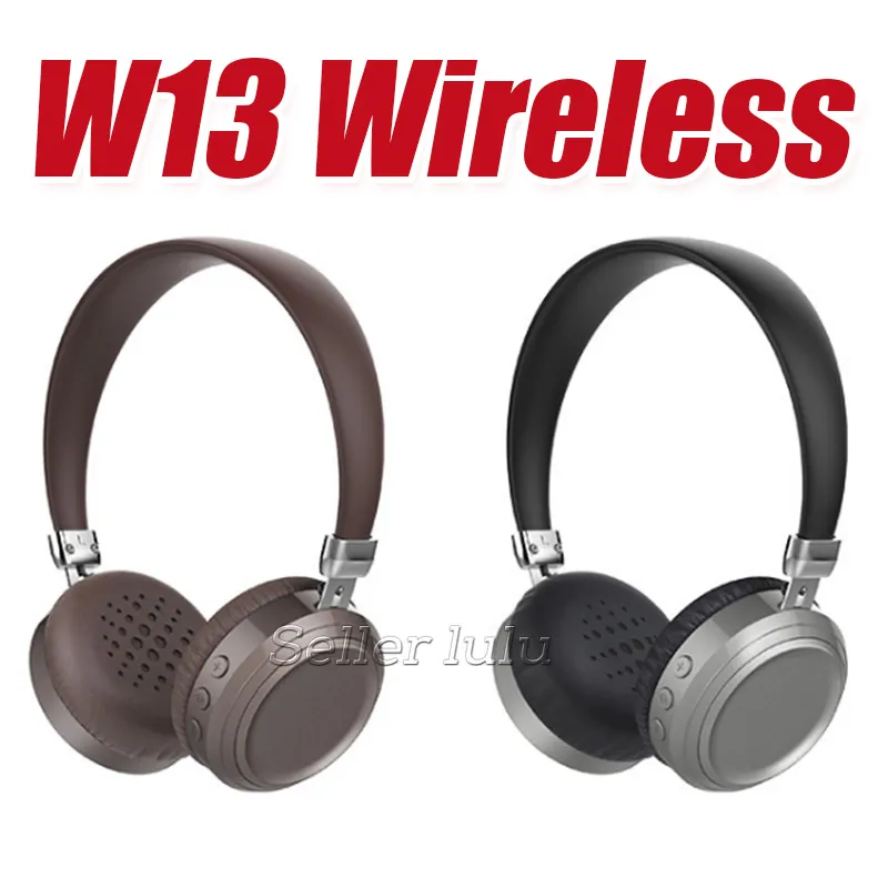 W13 Bluetooth-hörlurar med MIC Deep Bass DJ Hi-Fi Headset Professionella Studio Trådlösa hörlurar med Retail Box