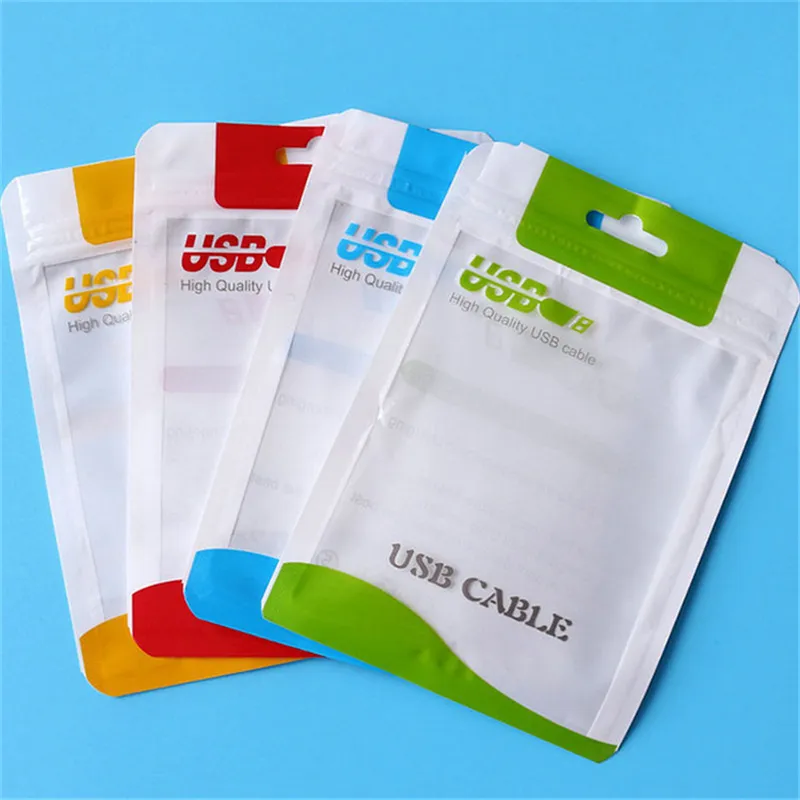 10.5*15 Clear White Plastic Poly Bags OPP Packing Zipper Package Accessories PVC Retail Boxes for USB Cable Cellphone Case headphone