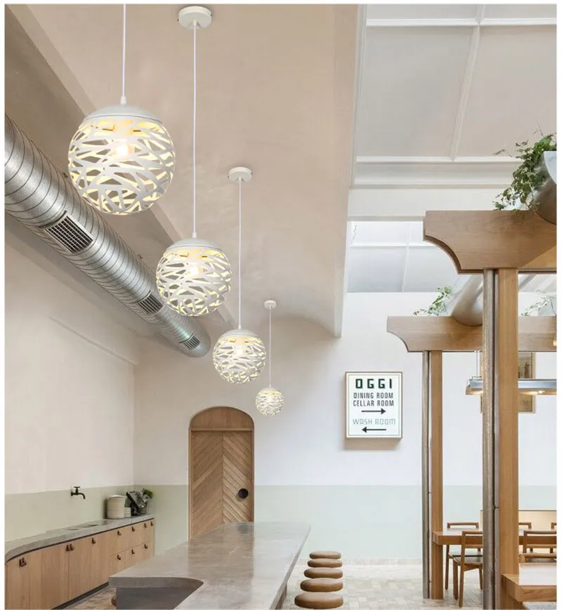 Modern Pendant Lamp Metal Pendant Light Globle Lamp With E27 Holder Cut Out Style New Style for Living Room 240Y