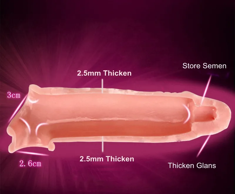 Anello del pene in silicone Addensare e allungare la copertura Giocattoli del sesso gli uomini Masturbatore maschile Anello del cazzo Ritardo durevole Eiaculazione Dildo Extender DHL