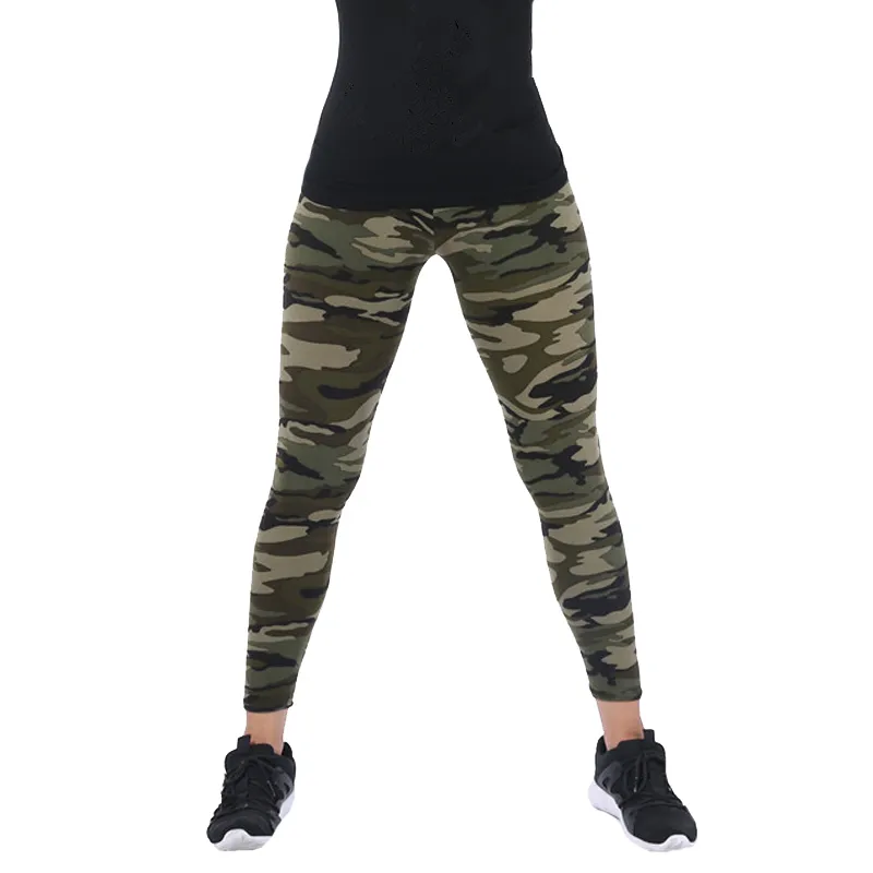 Nueva moda 2018 mallas de camuflaje estampado elasticidad Armyu verde Legging azul gris Fitness pantalón Leggins Casual Legging para mujer