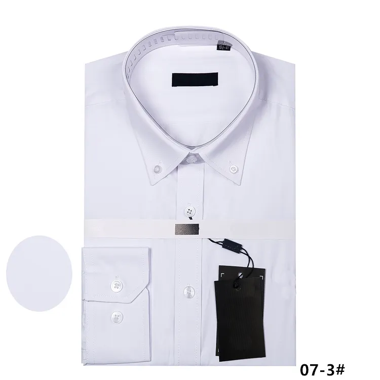 Mode 2018 lyxiga män skjortor långärmad herr klänning skjorta svart vit skjorta smal passform högkvalitativ bomullskemis homme