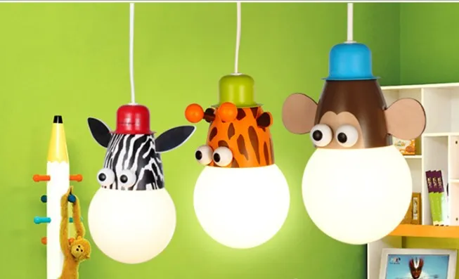 Çocuk gerçek çocuk tavan ışık lambası karikatür hayvan karartma led lamba çocuk erkek kız yatak odası lambaları