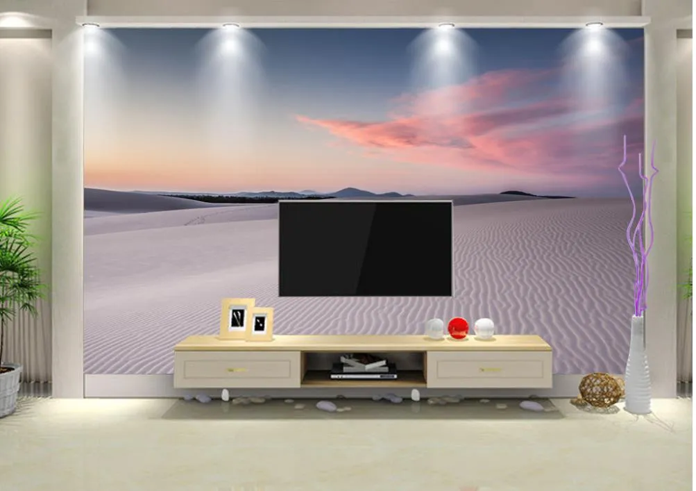 3D Wallpaper Personalizado Foto Wallpaper Estéreo Simple desierto paisaje Sala de estar Wallpaper 3D Pintura TV Fondo Mural de pared
