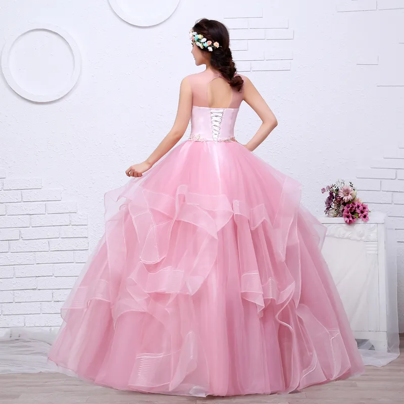 Shippin libero colore rosa filato ragazze abito da sposa 2018 nuova moda semplice arte femminile esame abiti abito parte abiti da sposa