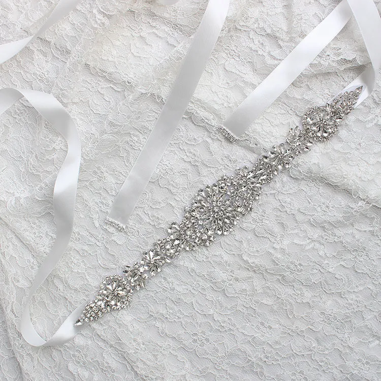 2019 Ny lyx Rhinestone Utsmyckning Bälte Bröllopsklänning Tillbehör Bälte 100% Handgjorda Bästsäljande Bridal Sashes Fro Prom Party 10 Färger