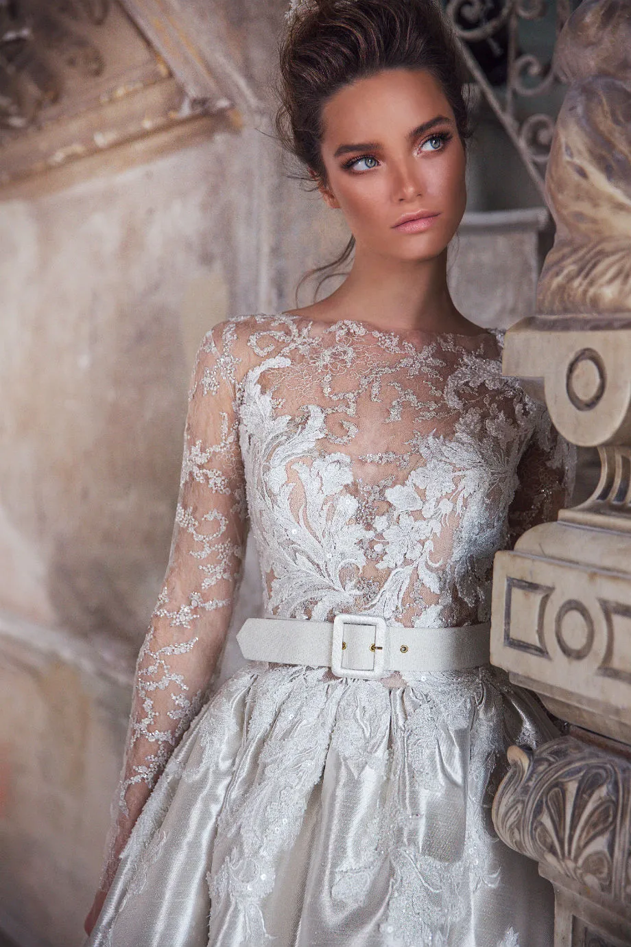 Vestidos De Novia De Manga Larga Con Cuello Barco De Satén Masivo Apliques  De Encaje De Ilusión Gitter Vestidos De Novia De Playa De Lujo Vestido De  Novia Por Encargo De 116,51, image size:920x1380