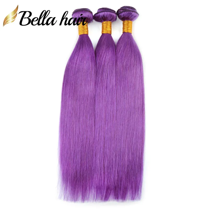 VENTA 11A Extensiones de cabello coloridas Rosa Azul Verde Púrpura Gris Rojo 99J Colores El cabello humano teje paquetes Julienchina BellaHair Factory Outlets Cabeza completa