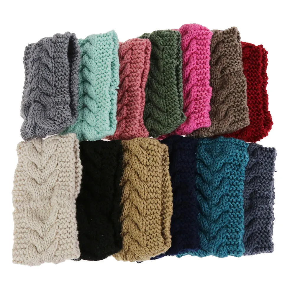 Women Hair Accessories Soft Crochet Headband Knit Flower Hairband Ear Warmer Winter Headwrap Earmuffs Fashion