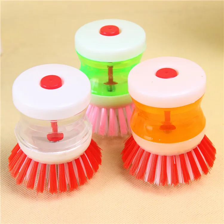 Creative Kitchen supplies automatic adding liquid washing Pot pressure Pot Cleaner Brush stand Department Store