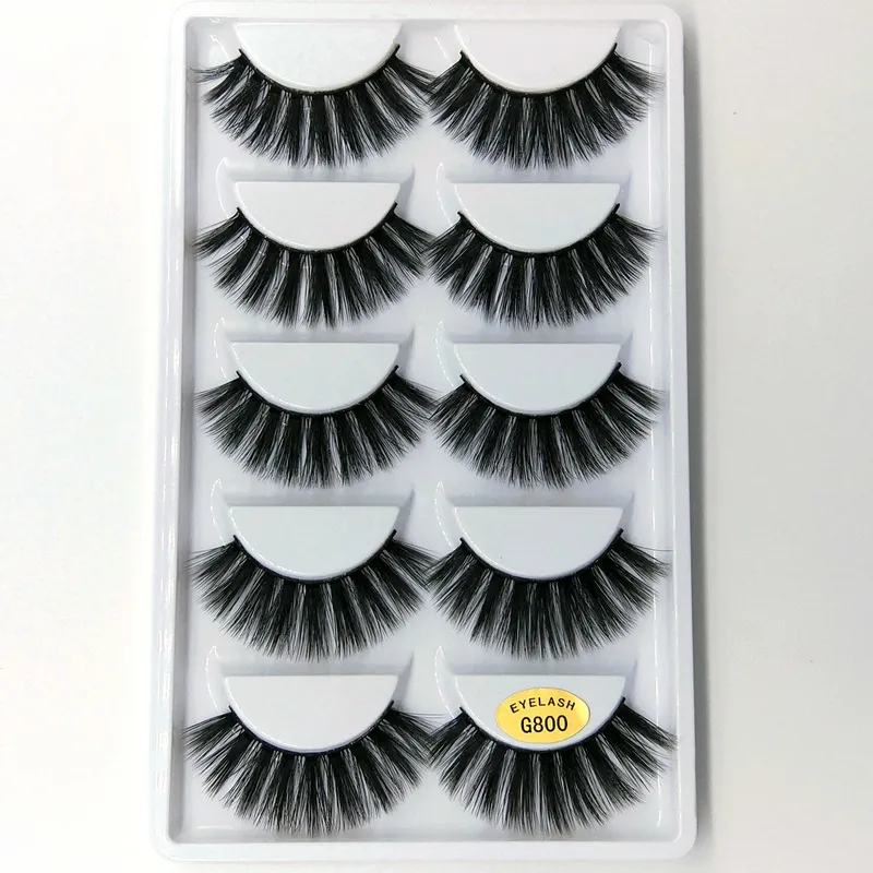 3d mink falska ögonfransar återanvändbara 12sytles 100% riktigt sibirisk hårremsa Falsk ögonfrans smink Long Eyelash Mink Lashes Extension Drop Ship