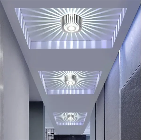 LED casero 3W Hall Light Walkway Decoración de la lámpara de techo Lámpara de techo Sun Flor Creative LED Techo Luces Bar Café KTV Iluminación colorida D1.5