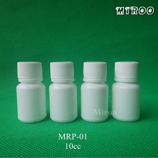 Free shipping 100+2sets 10g Pharmaceutical white pill bottle, wide mouth plastic container with screw cap and lid