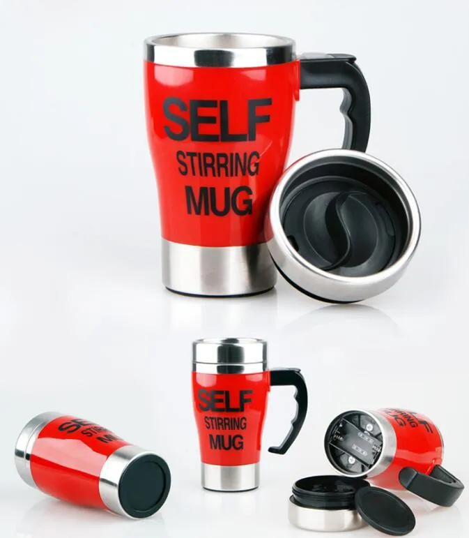 350ml Self Stirring Mugs Stainless Steel Lazy cup kitchen dining Mug Auto Mixing Tea Coffee Cup Office tumbler Hfestival Gifts