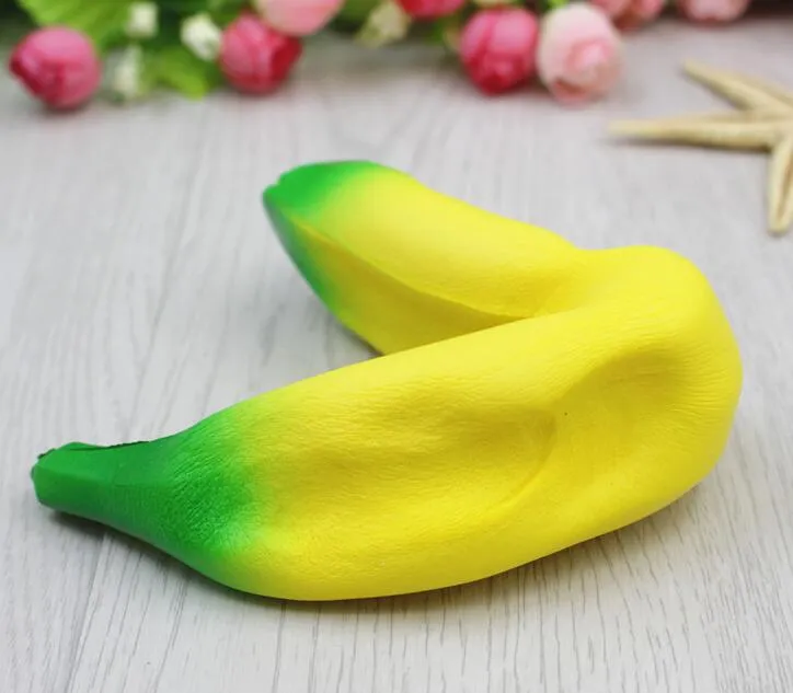 Jumbo Squishy Toys Banana Slow Rising Cellphone Charms Pendant Kawaii Cute Stress Relieve Squeeze Bread Kids Toys Gift 18*4cm