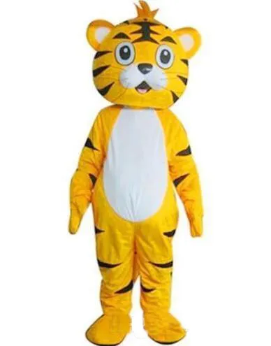 2018 haute qualité chaud adulte mignon marque dessin animé nouveau professionnel en peluche jaune tigre mascotte Costume déguisement