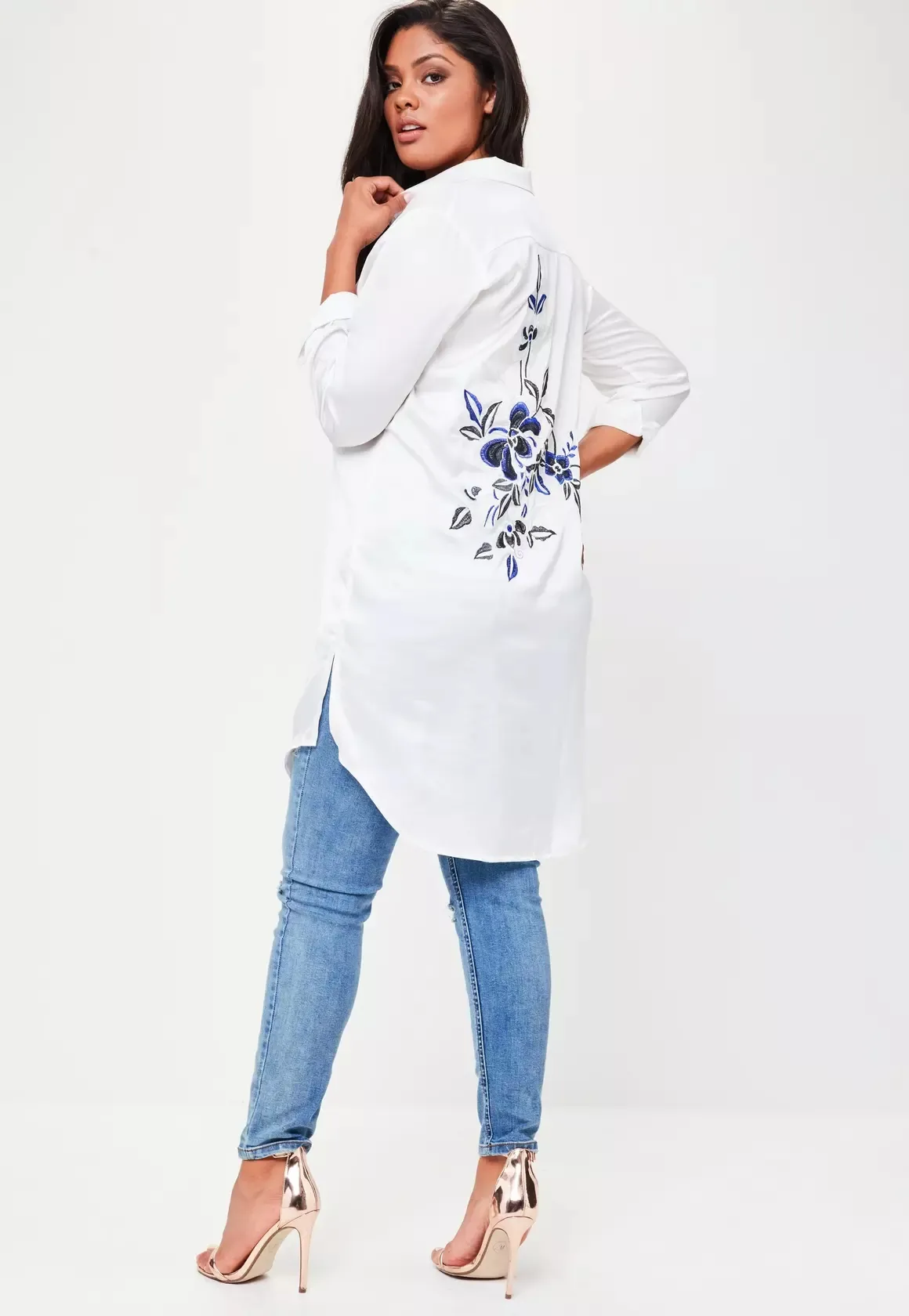 black longline blouse plus size