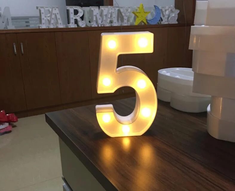 Arabic numerals Led Night Lights Party decoration lamps DIY Hanging stand lighting Alphabet Digital lights 0-9 numbers lamps