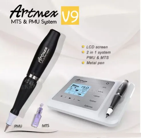 Professionele ArtMEX V9 Permanente Make-up Tattoo Machine Model Digitale Wenkbrauw Lip Eyeline MTS / PMU Rotary Pen DHL