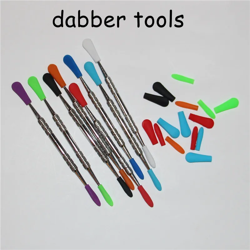 100st Rökning Dabber Tools with Silicone Tips Dabbers Dab Tool For Glass Dab Rigs Slide Bowl Ash Catchers DHL