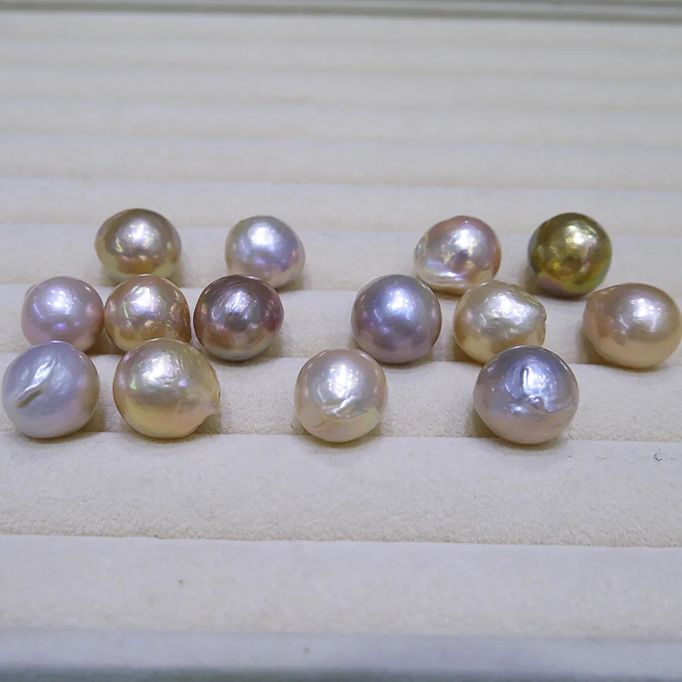 New DIY beads Unusual yellow purple Baroque Edison Natural big pearl 9-12mm loose beads of pearl accessories wholesale 