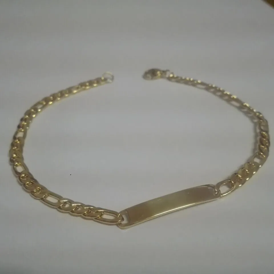 mycket tunna 4,5 mm 22cm 8,66 tum Kvinnor Mens Mode Rostfritt stål i bulk Guld Figaro Link Kedja Armband Bangle Smycken