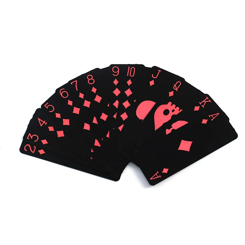 Schwarzer Kunststoff PVC Poker wasserdicht magische Spielkarten Tischspiel 