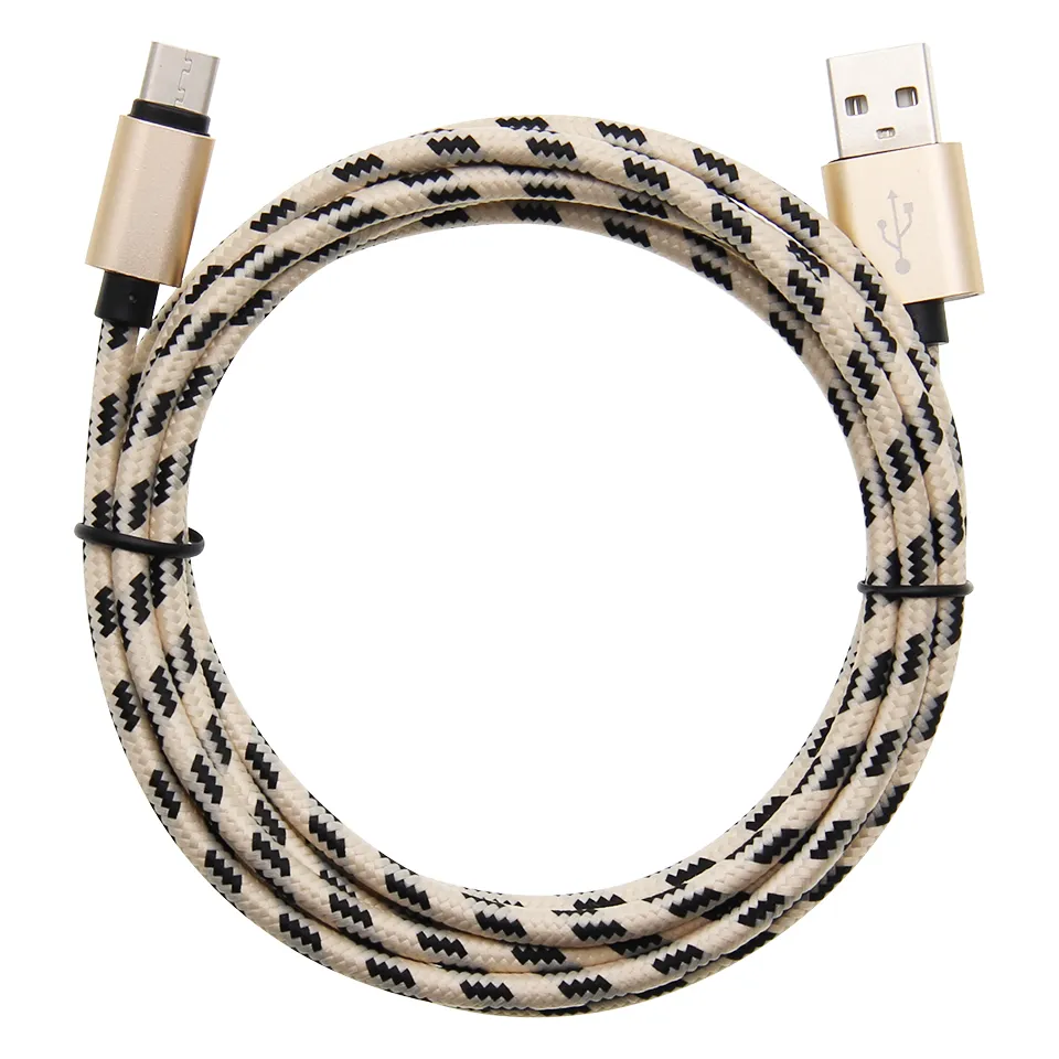 1M 2M 3M Long Strong Nylon Braided USB Charging Type-C Cable for Mobile Phone Micro USB Charger Wire Adapter