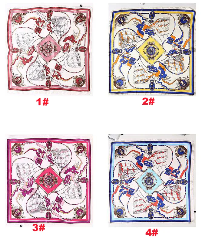 70 * 70 cm Bandane da donna Multifunzione in poliestere Sciarpa di seta Stampe in raso Scialli e sciarpe quadrati piccoli Foulard Fazzoletto da collo