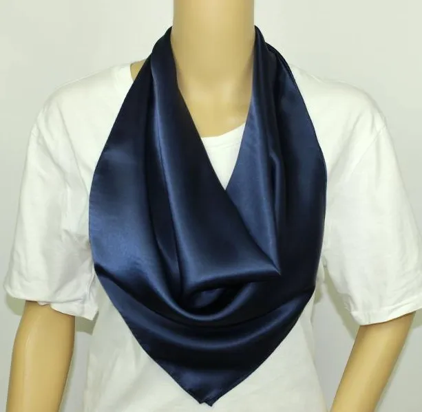 Ny kvadratiska män kvinnor silke massiv scarf vanlig ren silke satin halsdukar sjal wrap neckerchiefs 12mm tjocka 70 * 70cm unisex # 4056