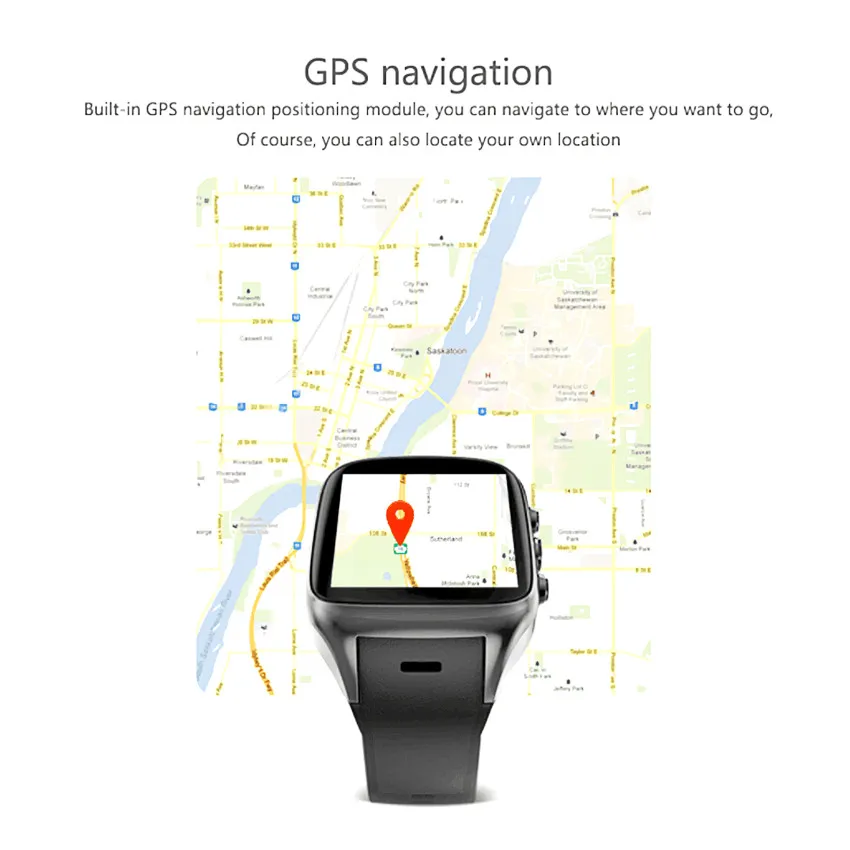 Original X01S Smartwatches Android OS 51 154 tum ROM 8GB Vattentät GPS Gravity Sensor Support Sim Card Smartwatches Phone 8321160