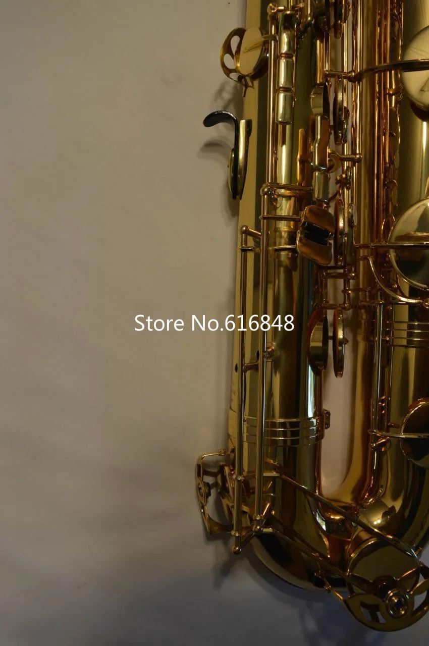 Jupiter JBS1000 Bariton-Saxophon mit Messingkorpus, Goldlack-Oberfläche, Markeninstrumente, E-Flat-Saxophon mit Mundstück, Leinenetui3381000