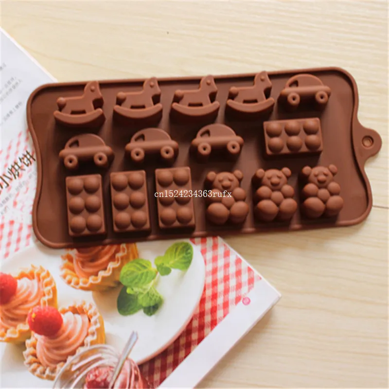 Confezione da 4 stampi in Silicone per cioccolato alimentare antiaderente da forno Dessert fondente gelatina biscotto Decor pasticceria stampo per sapone fatto a mano  15