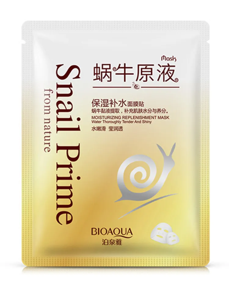 DHL BIOAQUA Snail Nourish Essence Mask Masque hydratant pour le visage Oil Control Shrink Pores Masques pour le visage Snail Dope Mask Pâte Soins de la peau