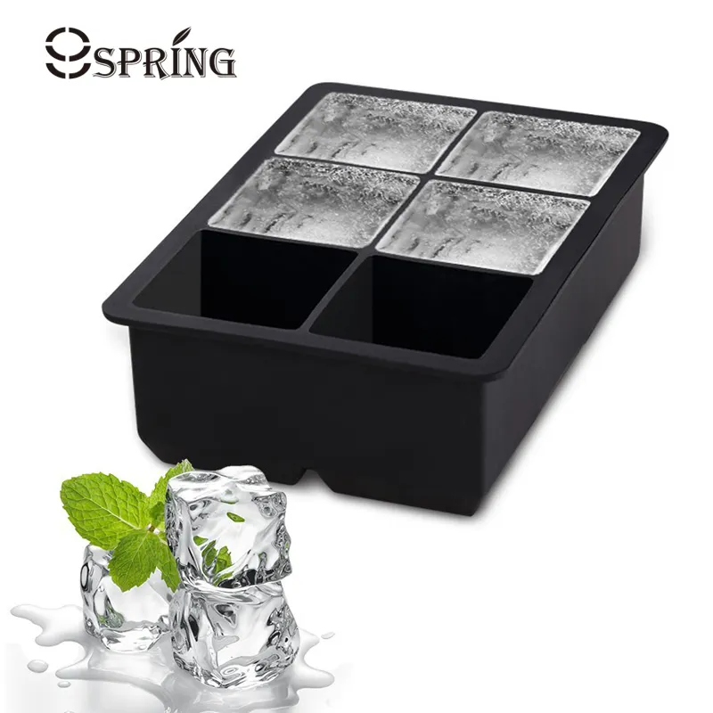 Grote Silicone Ice Cube Mold Square Ice Cube trays 6 grote ijsbal maker voor cocktail party bar chocoladevorm keuken accessoires