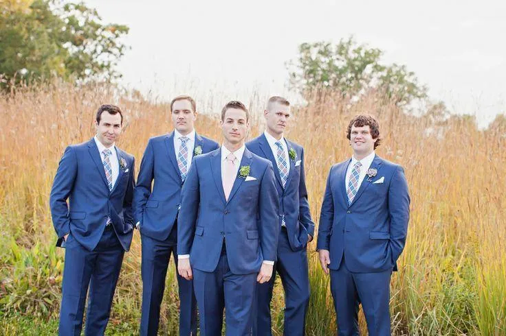 Alta Qualidade DOIS Botão Royal Blue Groom Smoking Groomsmen Blazer Excelente Homens de Negócios Formal Partido Prom Suit Personalizar (Jacket + Pants + Tie)