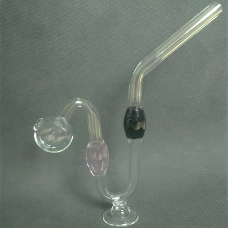 Nuevo diseño Colorido Tubos de vidrio con forma de serpiente Bong Quemadores de aceite 20 cm Tubos de agua de tabaco de vidrio grueso grande para fumar pipas de agua con base P01