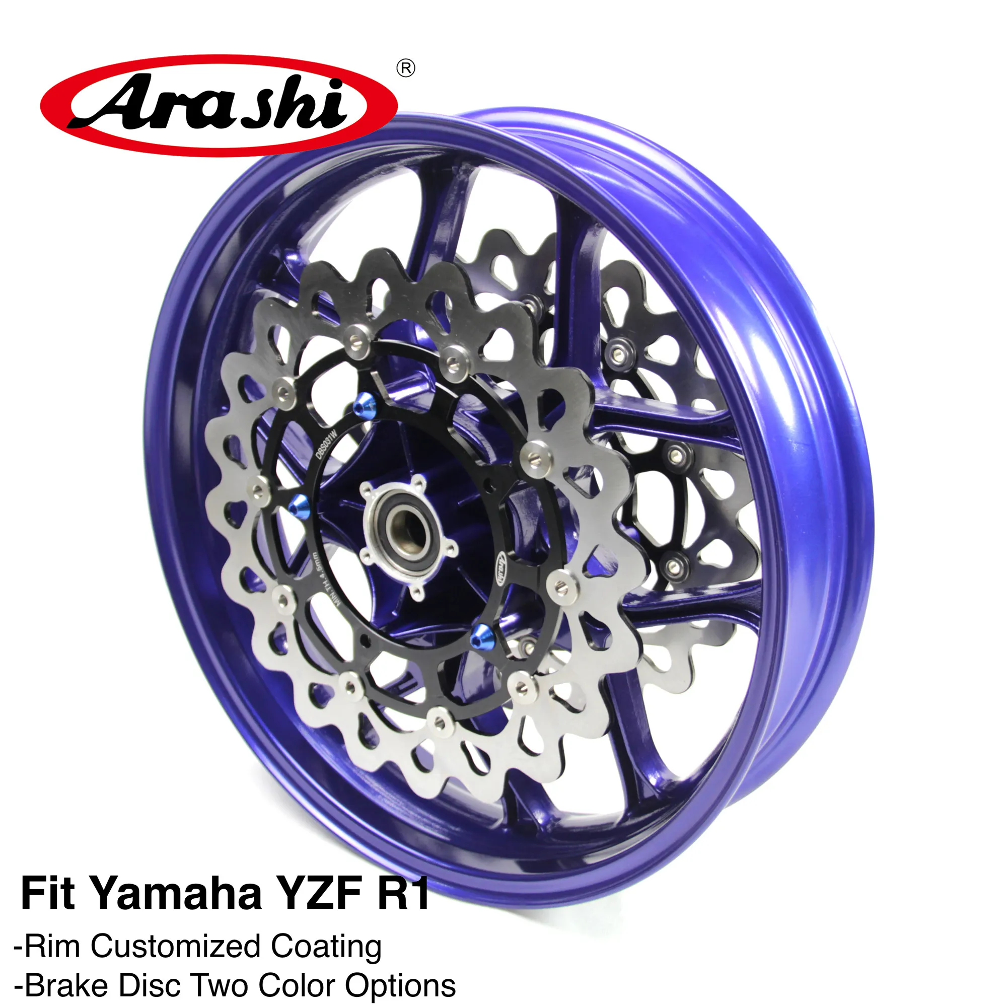 Arashi ل Yamaha YZF-R1 2015 2016 2017 عجلة الجبهة حافة الفرامل القرص القرص الدوار دراجة نارية الملحقات YZF R1