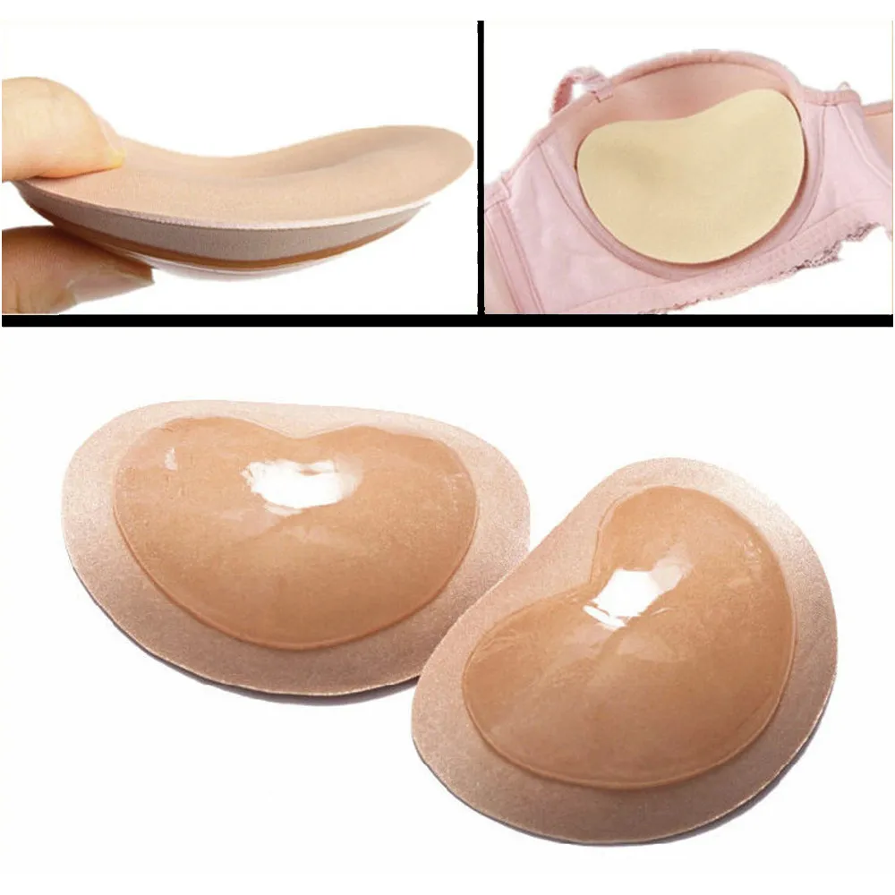 Almofadas de inserção de sutiã mágico invisível com enchimento de coração push up sutiã de silicone adesivo para aumentar os seios biquíni para sutiã feminino maiô