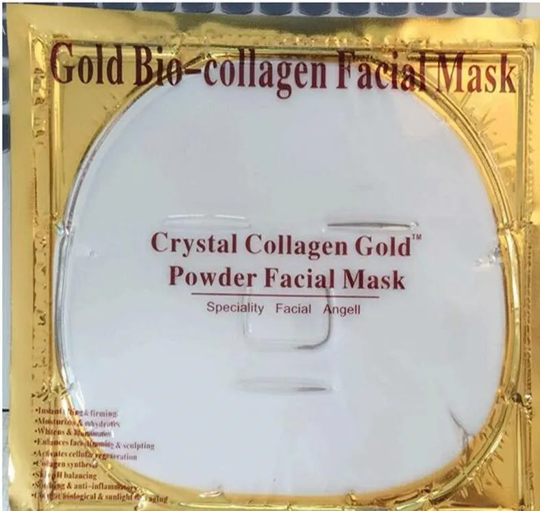 Facial Masker Gold Bio - Collageen Modder Face Blad Maskers Gouden Crystal Poeder Hydraterende Anti Aging Whitening Huidverzorging Smoovery Beauty DHL