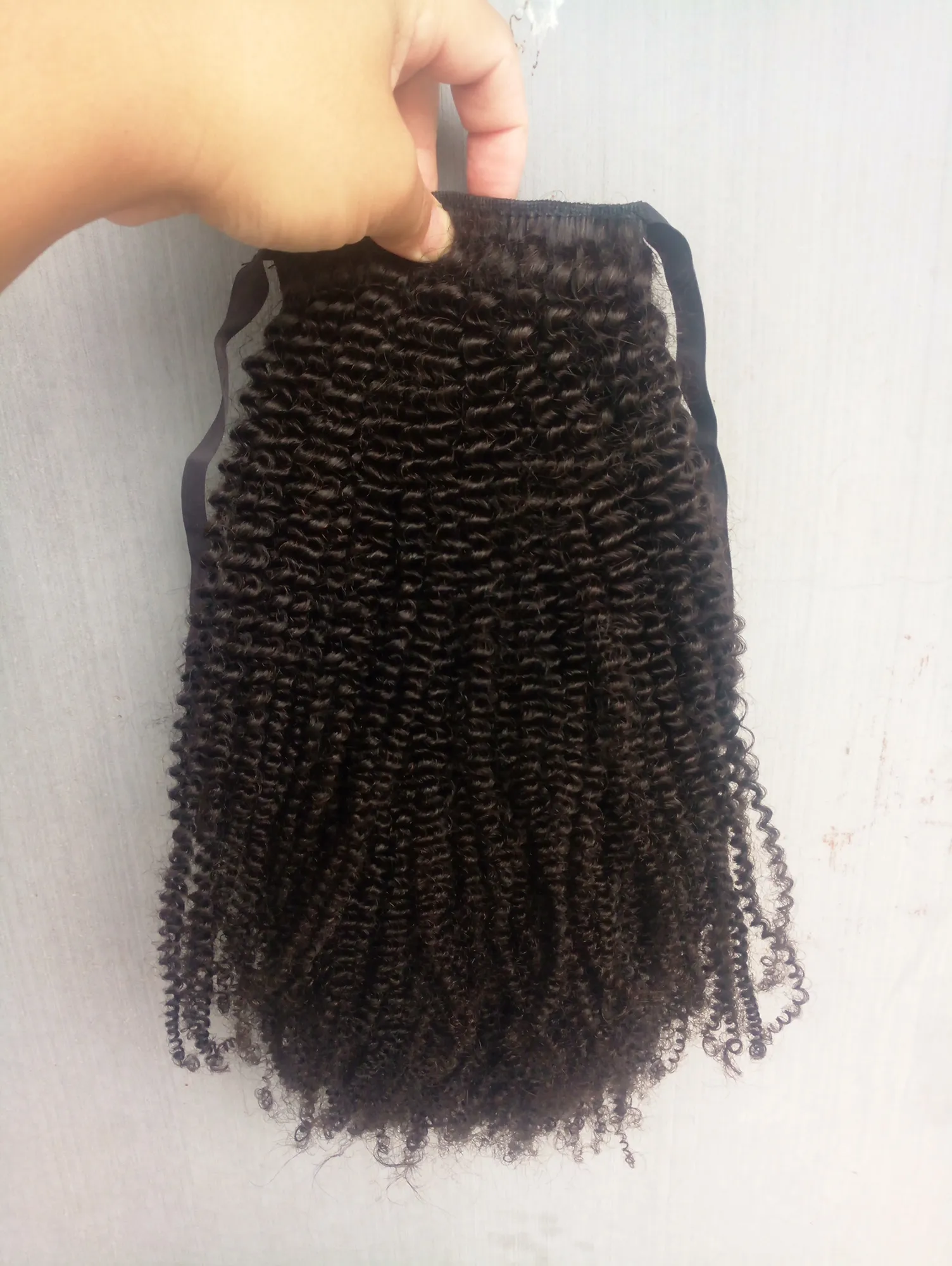 Brazilian Human Bonytails Virgin Remy Kinky cordão grossa extensões natral preto cor 1b 150g um pacote