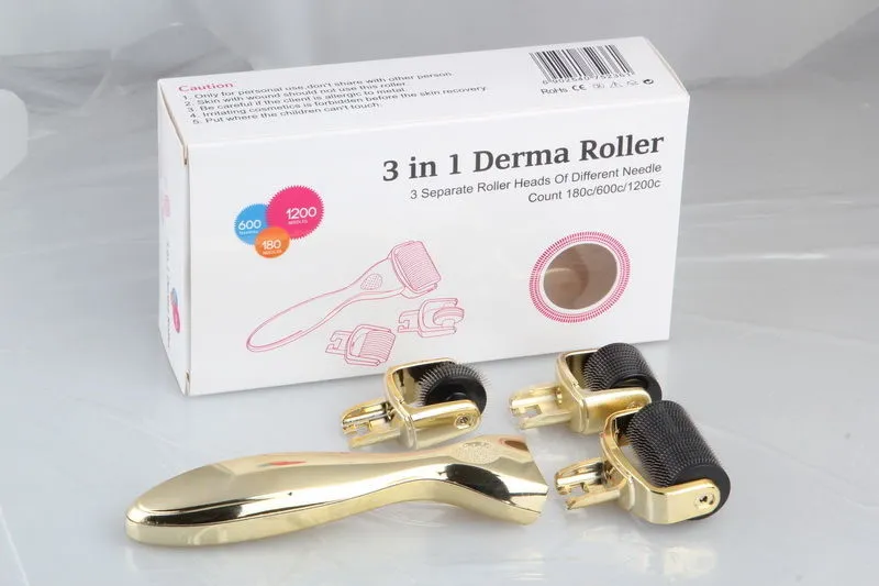 3-in-1 Kit Derma Roller for Body and Face and eye Micro Needle Roller 180 600 1200 micro needle therapy DermaRoller