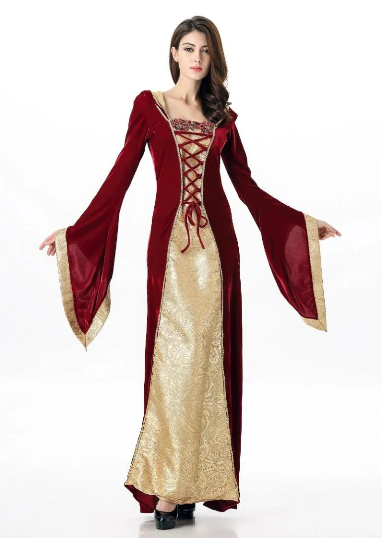 Vestido Medieval Vintage para mujer, disfraz de princesa