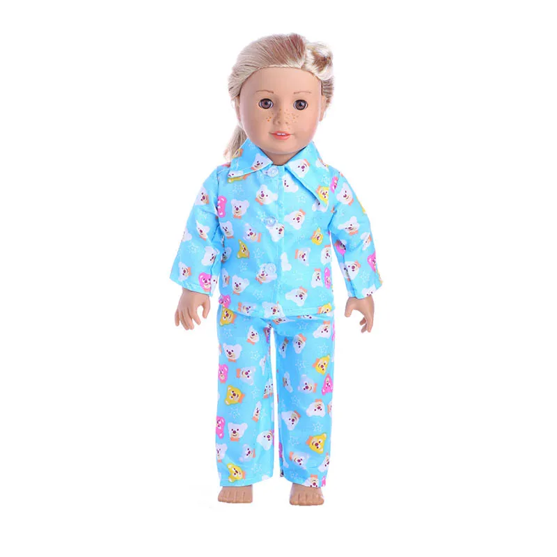 Många stilar jordgubbe pyjamas för 18 tums amerikansk flicka docka för baby present, 43cm Baby Born Zap, Doll tillbehör