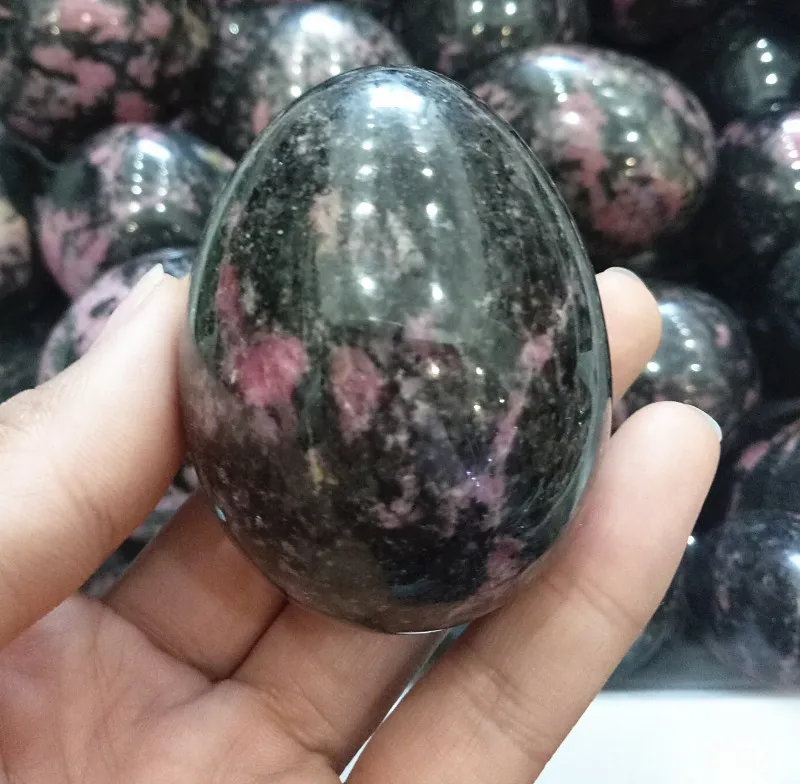 5-6cm Rare Natural Red Tourmaline Crystal Sphere Egg rose Quartz egg Healing + stand as home decoration