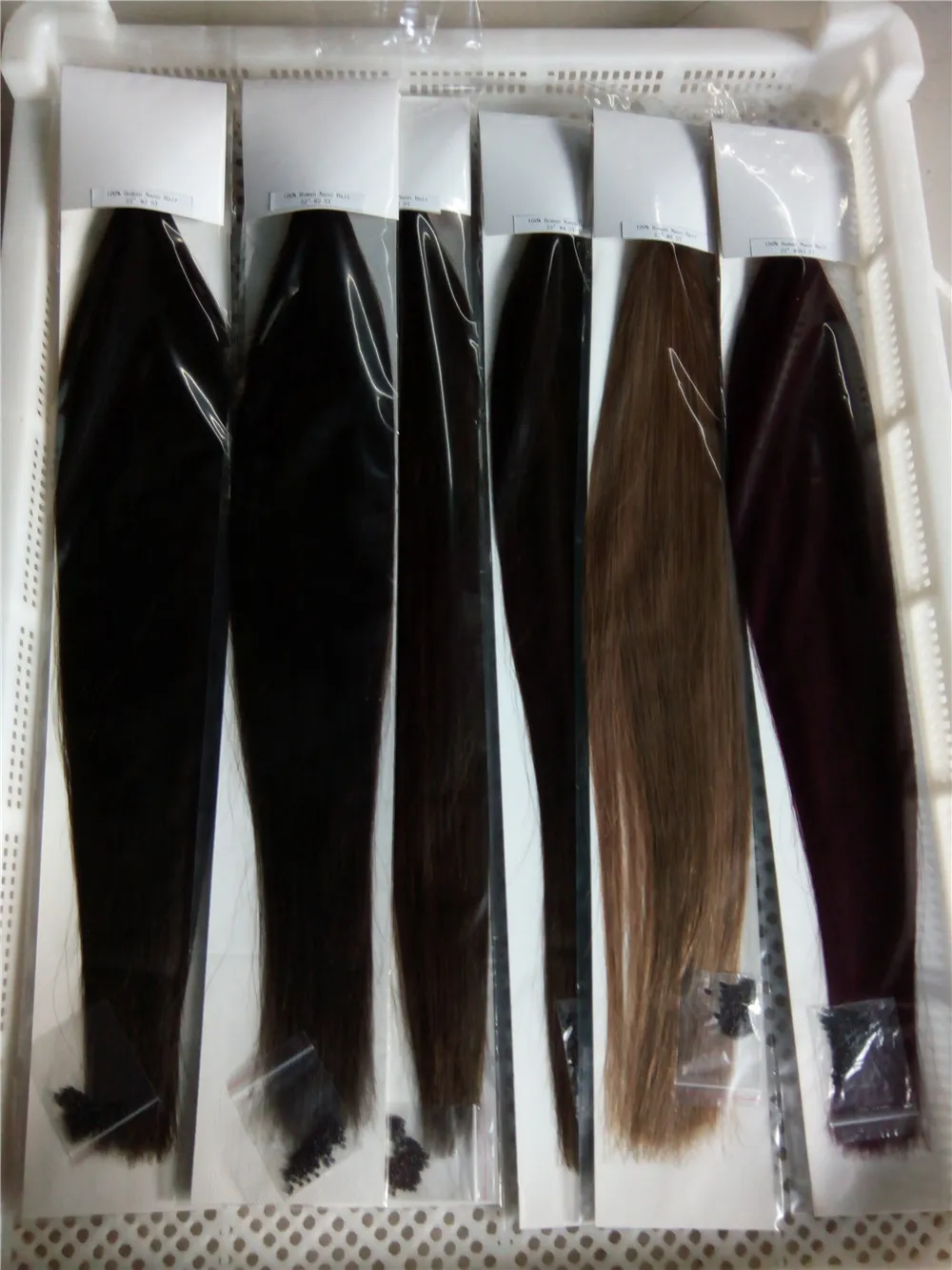 Indian Remy Nano Hair Extensions 16quot18QuT20quot22quot24quot 1GS 100GPK Remy Remy Indian Human Micro Nano Rings Tip Hair5844722